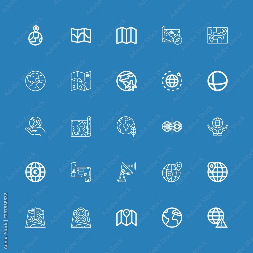 Editable 25 orbit icons for web and mobile