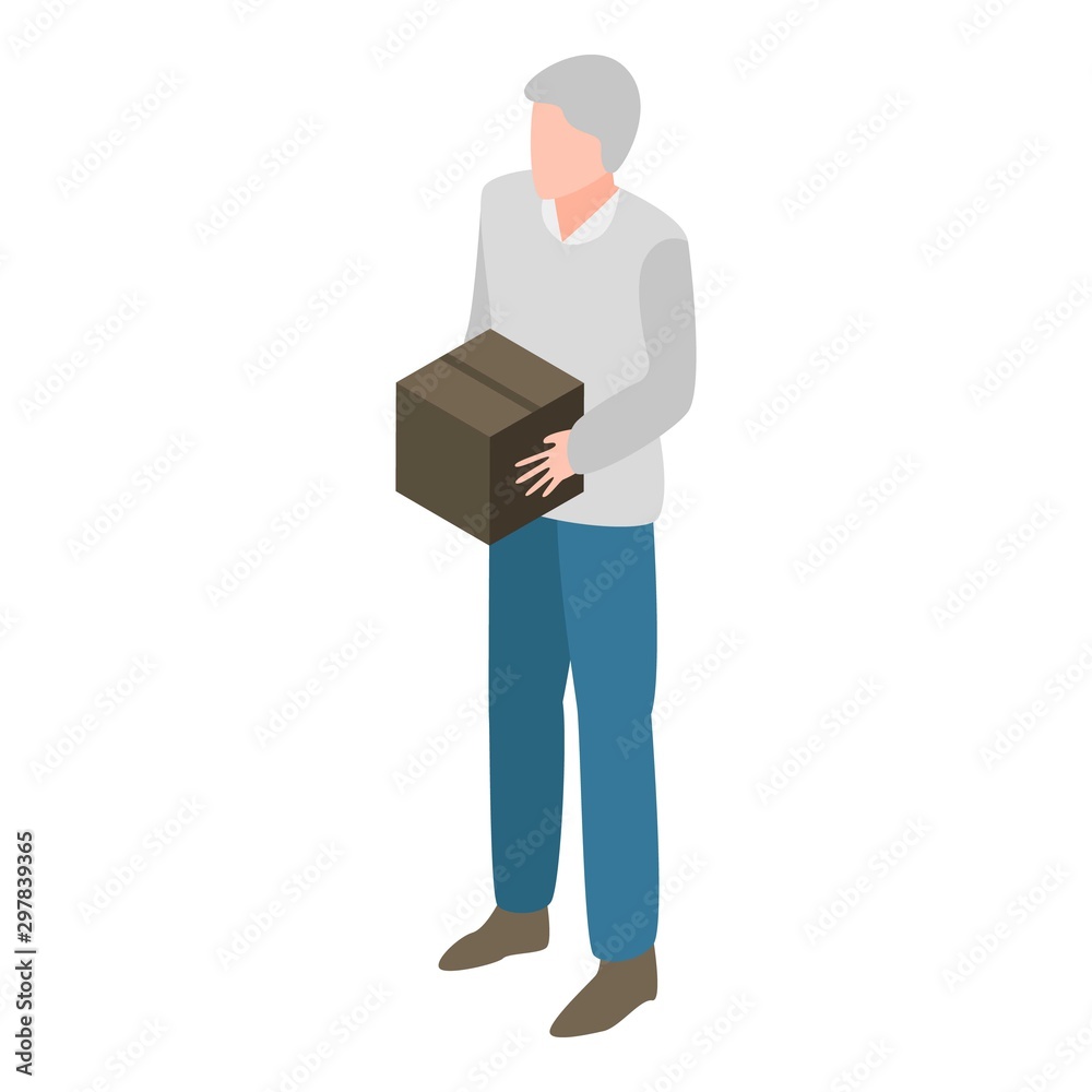 Senior man without work icon. Isometric of senior man without work vector icon for web design isolated on white background Senior man without work icon. Isometric of senior man without work vector icon for web design isolated on white background