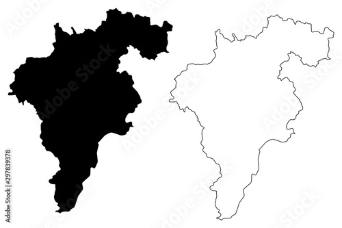 Carlow County Council  Republic of Ireland  Counties of Ireland  map vector illustration  scribble sketch Carlow map....