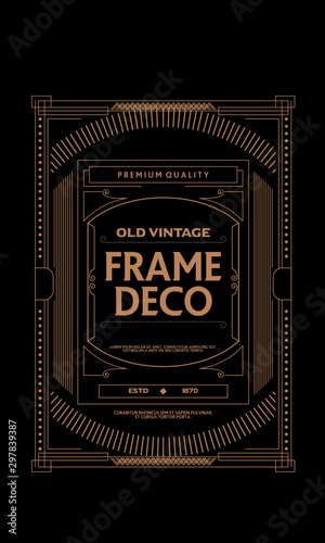 vintage decorative frame art deco border vector illustration