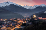 Saint Pierre in Valle d'Aosta at sunset