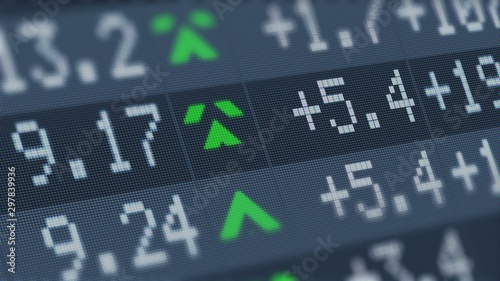 Financial indexes of stock companies change up raised in value market buy deal