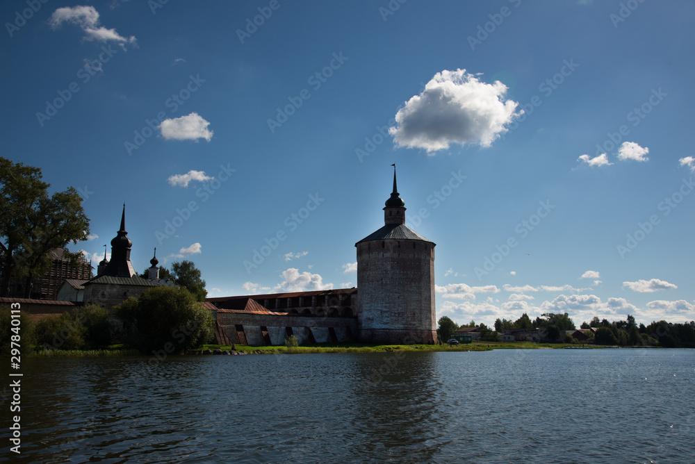 View from Lake Siverskoye to the Tower of the Kirillo-Belozersky Monastery