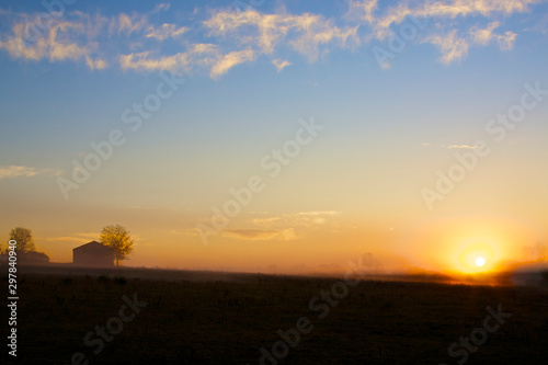 Sunrise Over Farm