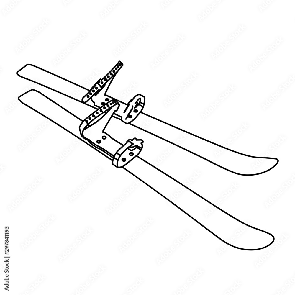 ski contour vector illustration isolated ski contour vector illustration isolated