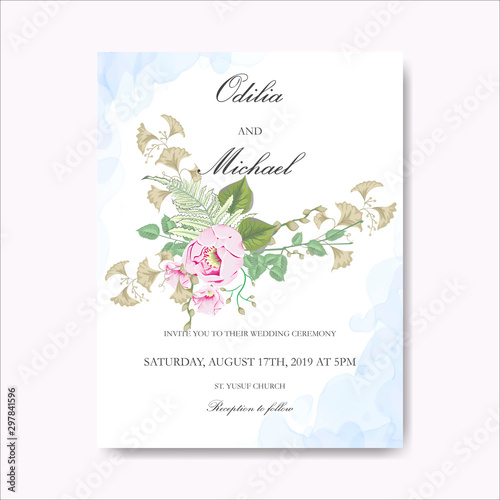 wedding cards invitation with beautiful floral themes