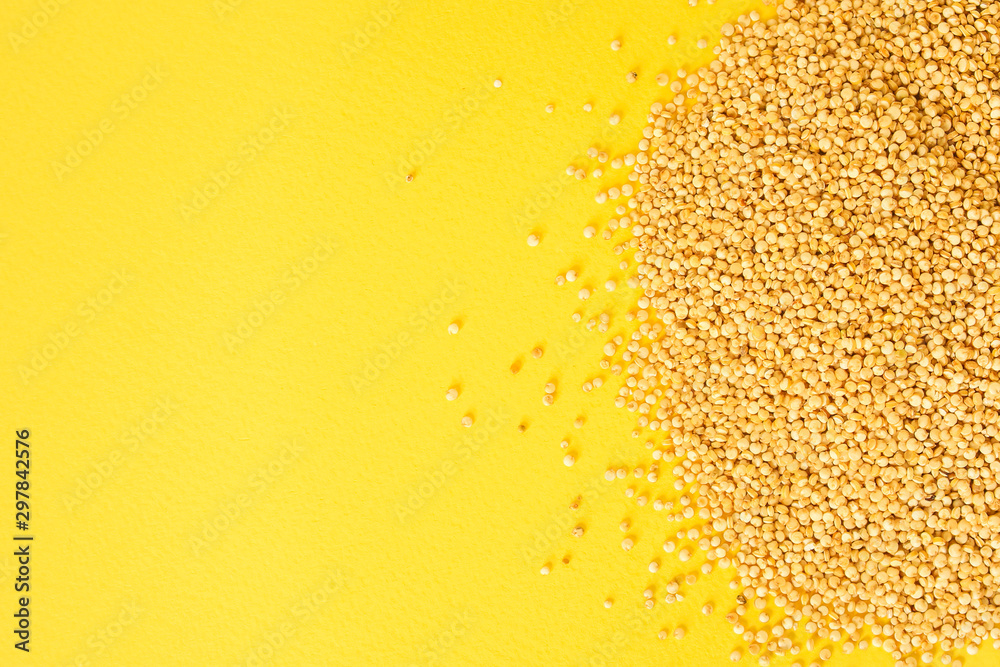 quinoa grain (porridge, superfood is healthy snack) menu concept. food background. copy space. Top view