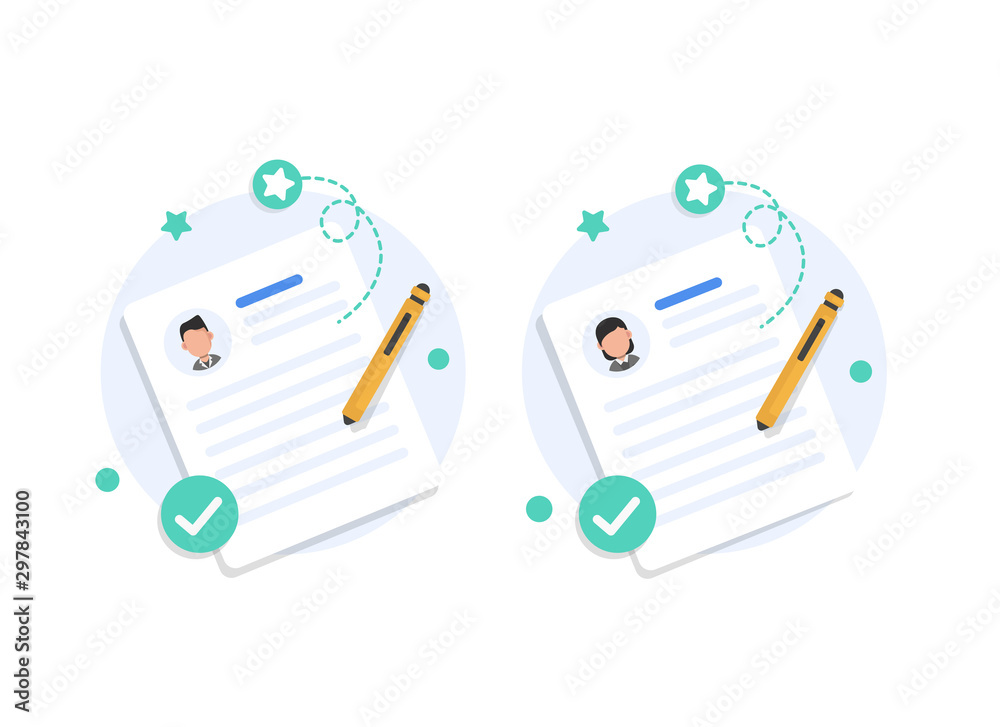 Profile,Document design concept,flat cartoon style of user or profile 