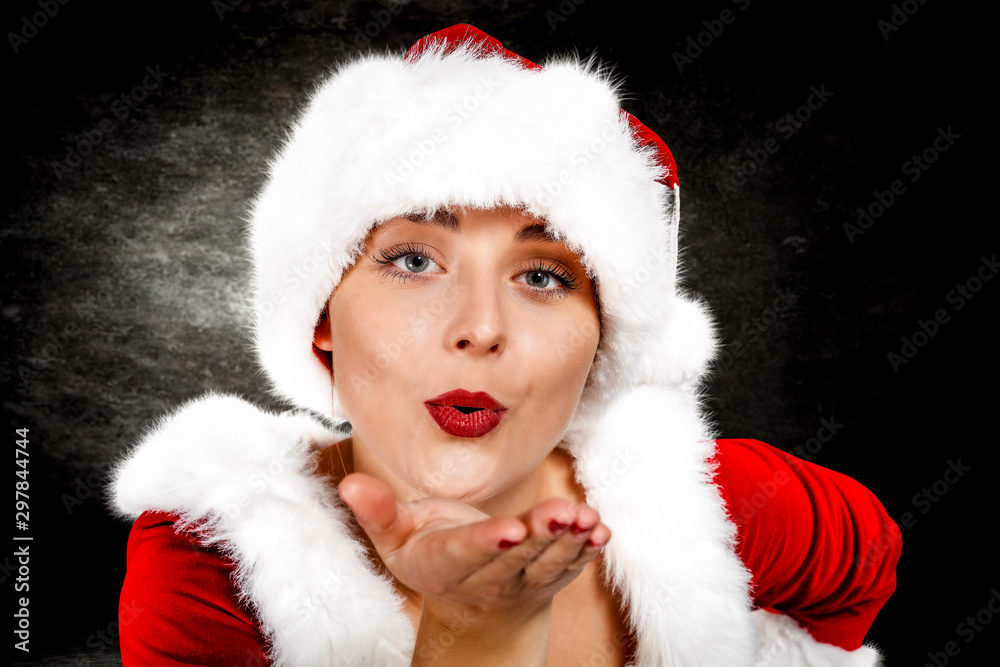 Slim young woman and christmas time Slim young woman and christmas time