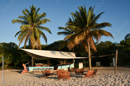 bar in a dow on beautiful holiday beach on Benguerra Island photo