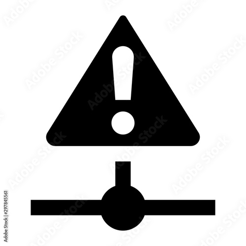 Warning Network Glyph Icon Vector