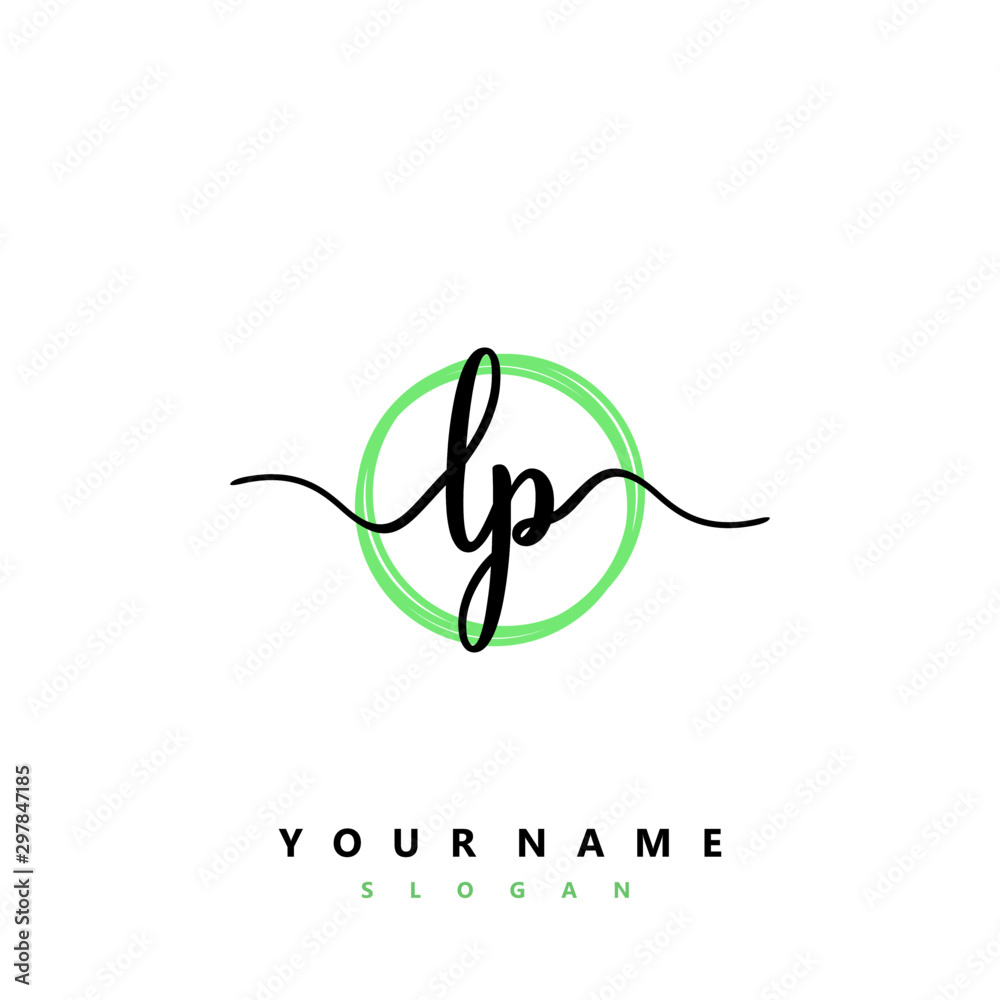 LP Initial handwriting logo vector LP Initial handwriting logo vector