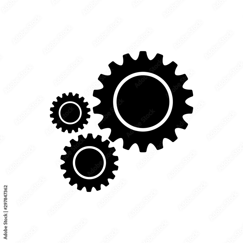 gear wheel icon trendy flat design