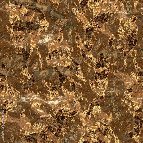 crumpled gold leaf or golden foil or golden vein or a great wall of a gold mine