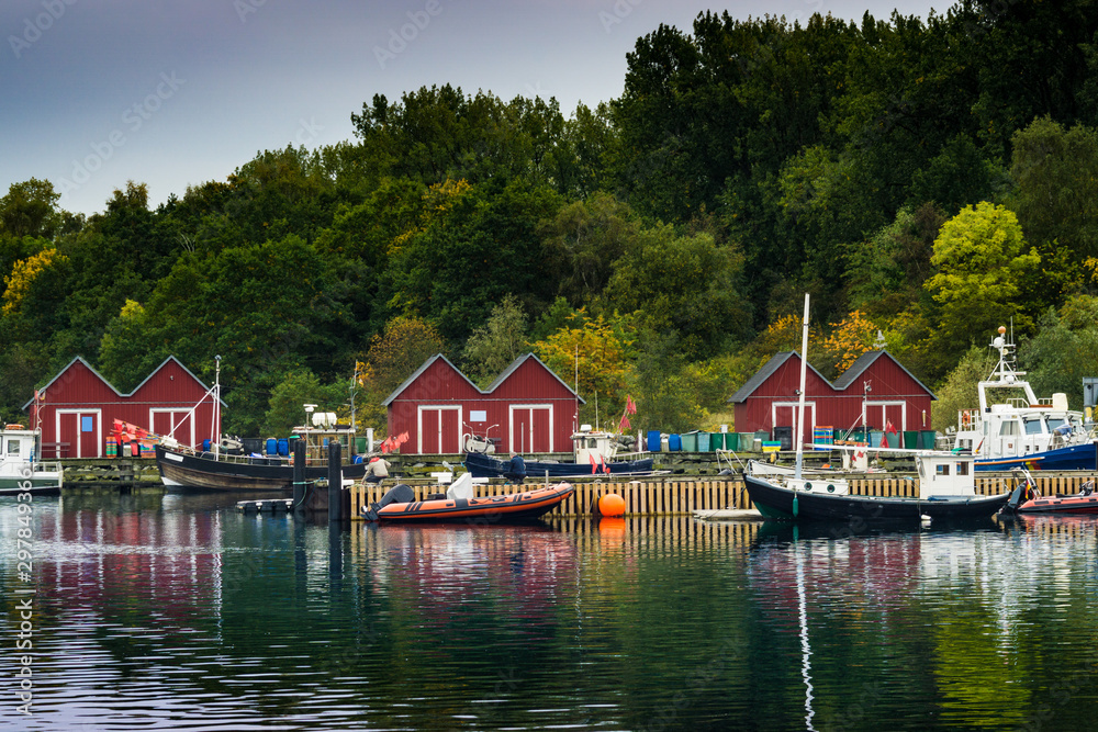 Baltic Sea near Boltenhagen with fishing port