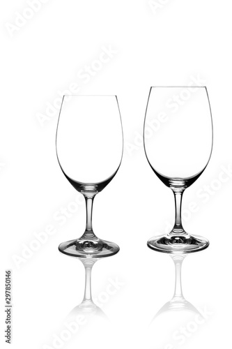 two glasses isolated on white background