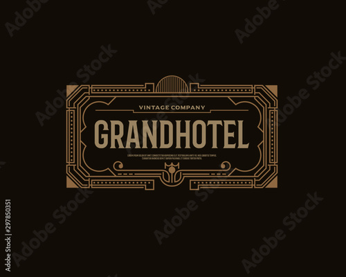 Vector frame art deco luxury antique retro vector illustration 