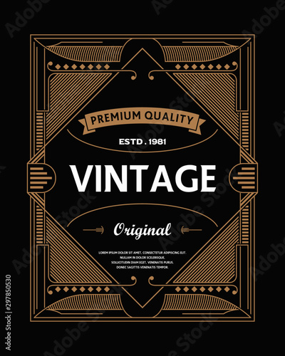 Vector frame art deco luxury antique retro vector illustration 