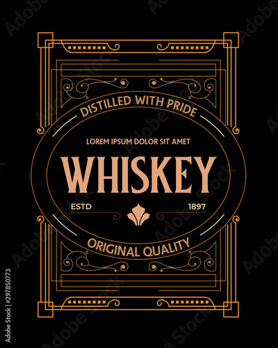 Vector frame art deco luxury antique retro vector illustration 