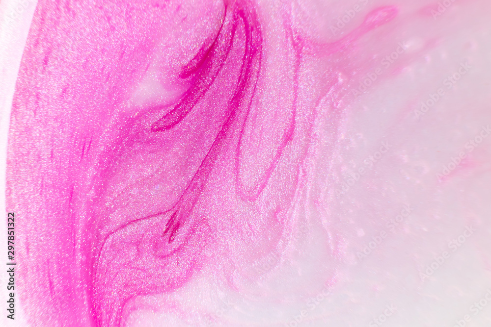 Fototapeta premium Liquid bright background in pink and pearl tones. Abstract background image.