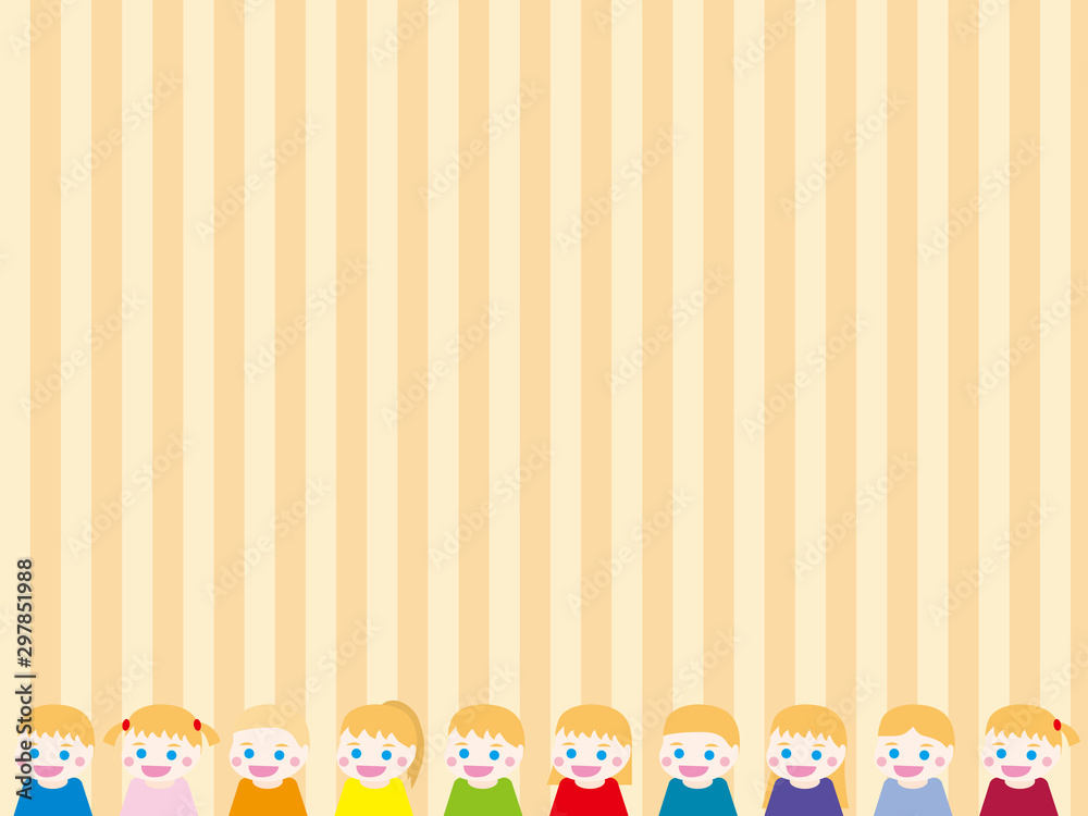 フレーム（子供たち）オレンジ