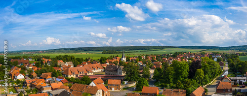 The city of Huy-Anderbeck from above ( Harz region, Saxony-Anhalt / Germany )
