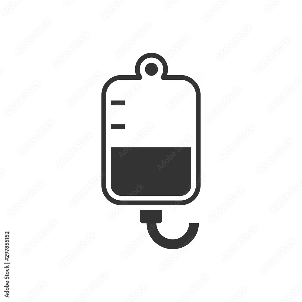 Infuse black icon on white background. Medical concept. Blood bag icon vector Infuse black icon on white background. Medical concept. Blood bag icon vector