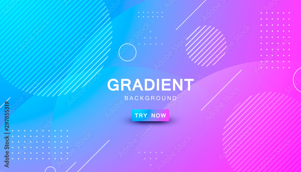 Fototapeta premium Colorful geometric shape background. pink and blue gradient.