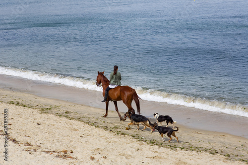 riding a horse