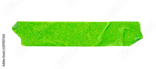Foto Green adhesive paper tape isolated on white background