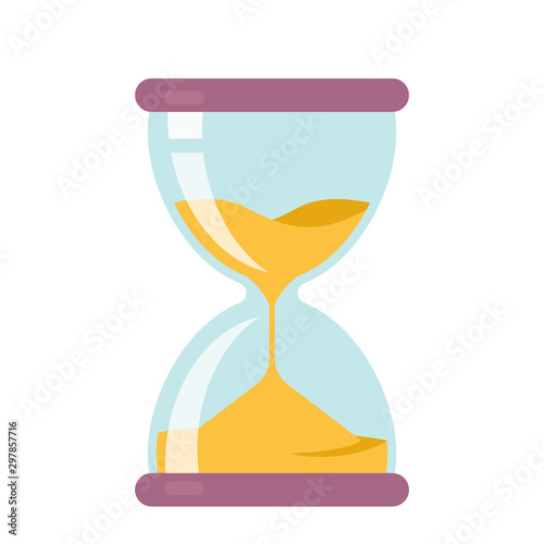 icon hourglass countdown. Flat vector illustration isolate photo