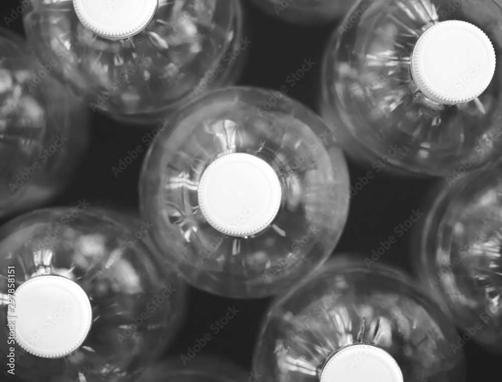 plastic water bottle on black background plastic water bottle on black background