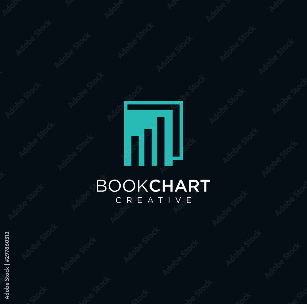 Business Education Chart Book Tech Logo Design Vector . Chart Logo Design Template