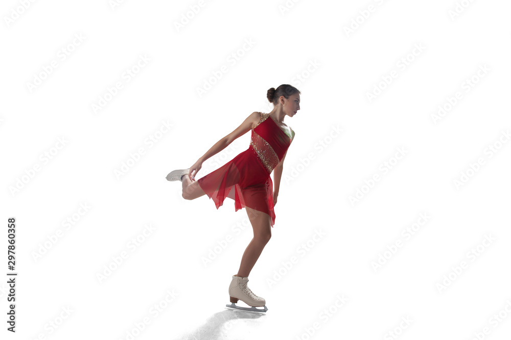 Figure skating girl isolated on white. Figure skating girl isolated on white.