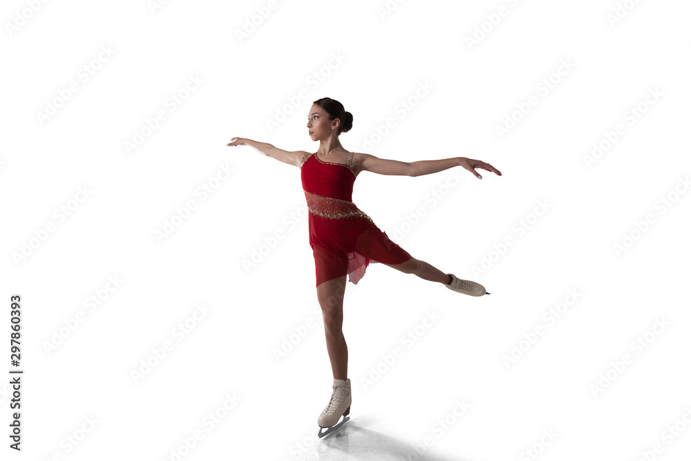 Obraz premium Figure skating girl isolated on white.