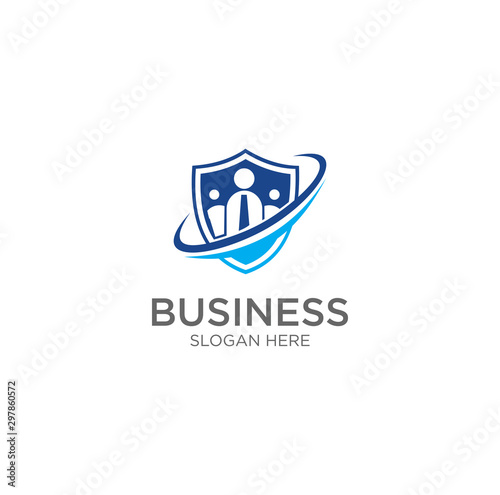 Group Shield Logo Template Design Vector, Emblem. Design .People Shield Logo Design . Community shield Logo vector illustration design Stock Vector Art