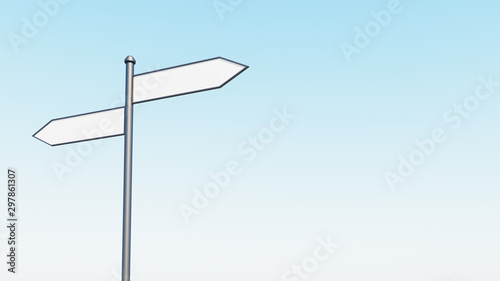 cartello stradale indicazioni con bivio a frecce vuoto photo