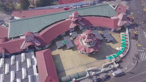 Cinematic aerial revealing shot of Zeleni Venac market in Belgrade photo