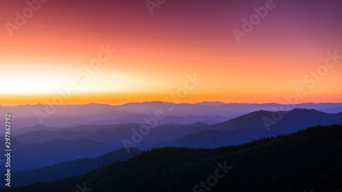 Majestic mountains landscape in sunset sky with clouds , Chiang mai , Thailand © jaboo_foto