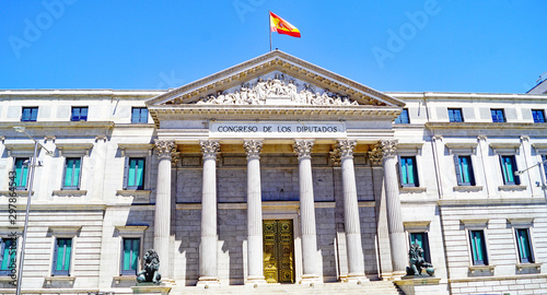 Fachada del edificio del Congreso de los Diputados, Madrid, España, Europa photo