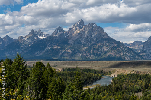 Wallpaper Mural The Beautiful Teton Mountain Range at Snake River Overlook - Wyoming Torontodigital.ca