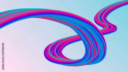 Bright curvy abstract element, rubber, chewing gum, futuristic modern background