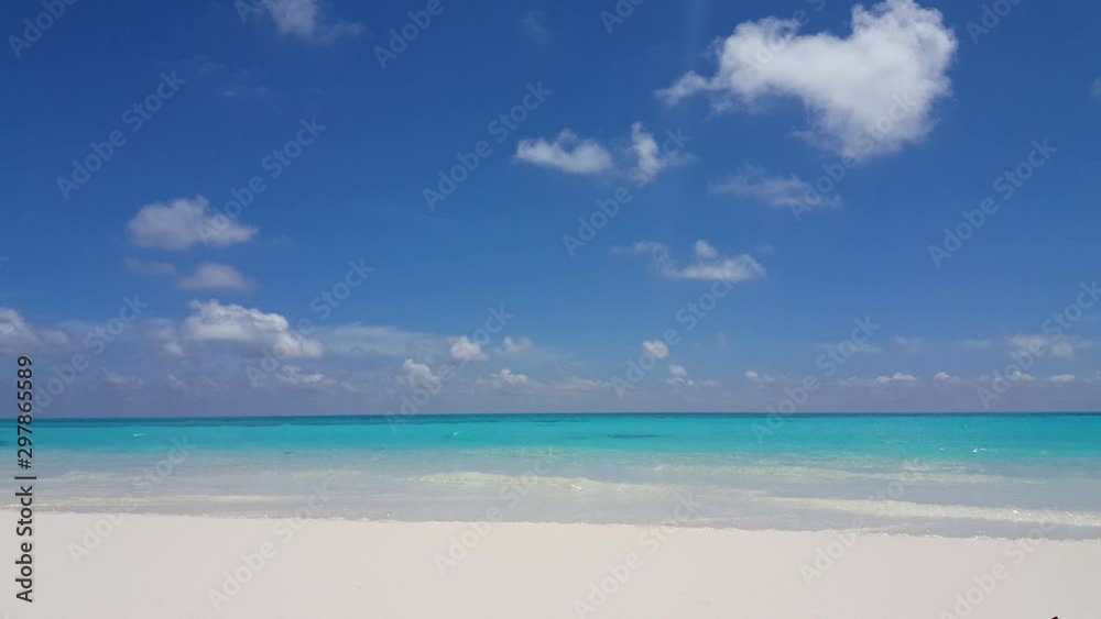 Dreamlike tropical waves splashing golden sand beach Dreamlike tropical waves splashing golden sand beach
