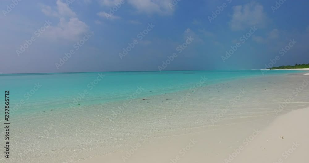 Peaceful turquoise water splashing empty exotic beach Peaceful turquoise water splashing empty exotic beach