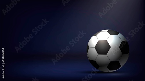 Soccer ball on a dark background  football and sports  sports equipment