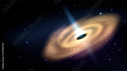 Cosmos, massive black hole and stars, quasar, galaxy