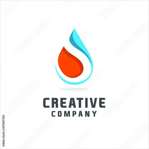 Fresh water drops , Abstract aqua sign concept, logo design inspiration