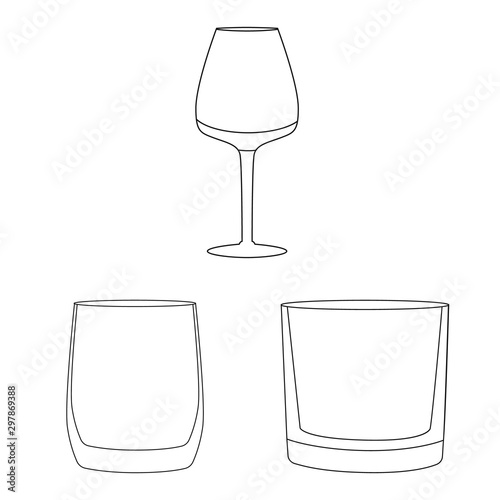 Isolated object of dishes and container sign. Set of dishes and glassware stock symbol for web.