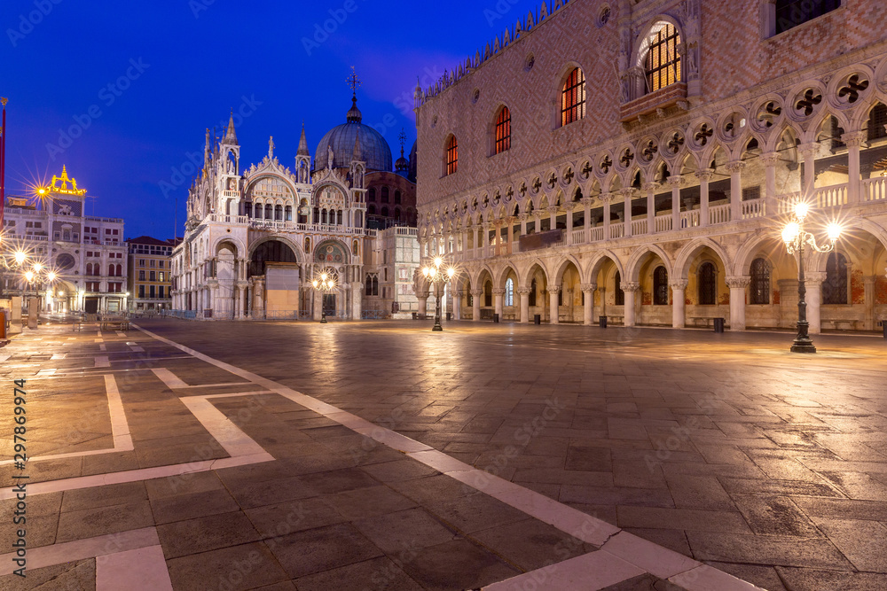 Venice. St. Mark's Square at dawn.