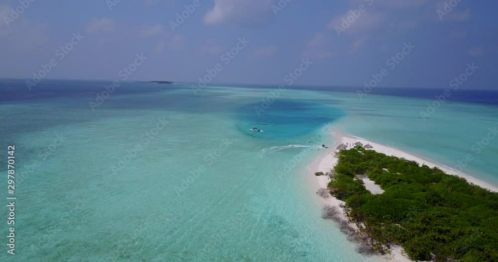 White Sand Beach - Anse Union, La Digue Seychelles with emerald water rich with marine life, aerial White Sand Beach - Anse Union, La Digue Seychelles with emerald water rich with marine life, aerial